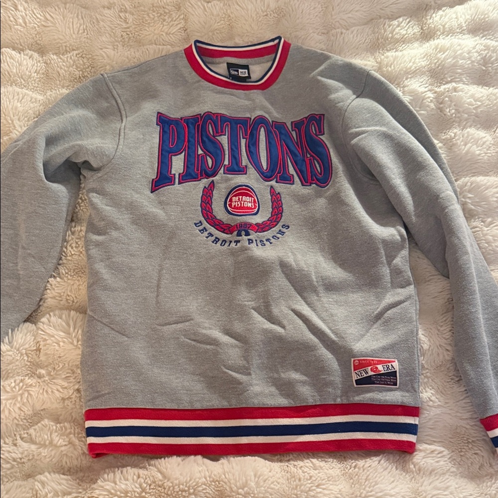 New Era Gray Pistons Crewneck Sweater